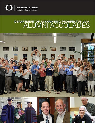 Cover image collage of photos of accounting students and alumni in various group photos