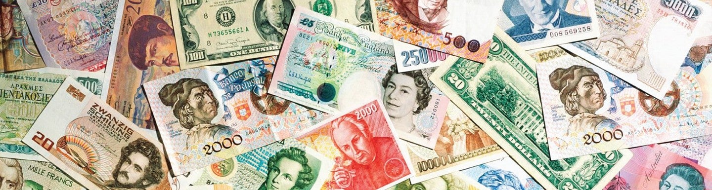 Photo of different types of paper currency