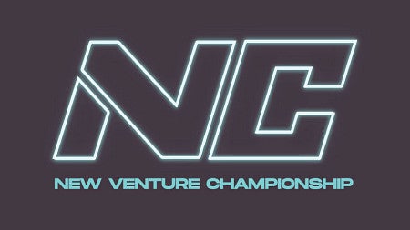 Illustration of New Venture Championship logo, which is a large NC with the V letter also part of the N. The entire logo is made to glow like a neon sign.