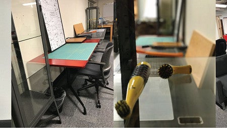 Collage of photos of the Innovation Lab space