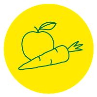 Icon of an apple and a carrot