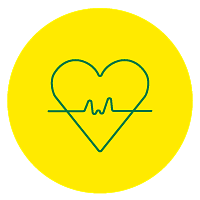 Icon of a heart with an electrocardiogram line through it