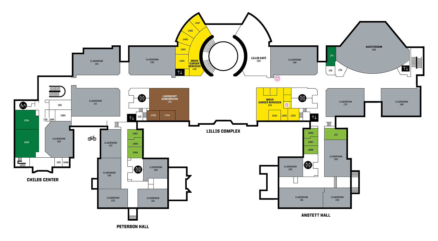 Level 1 map of the Lillis Business Complex