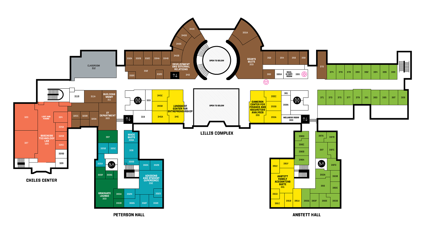 Level 3 map of the Lillis Business Complex