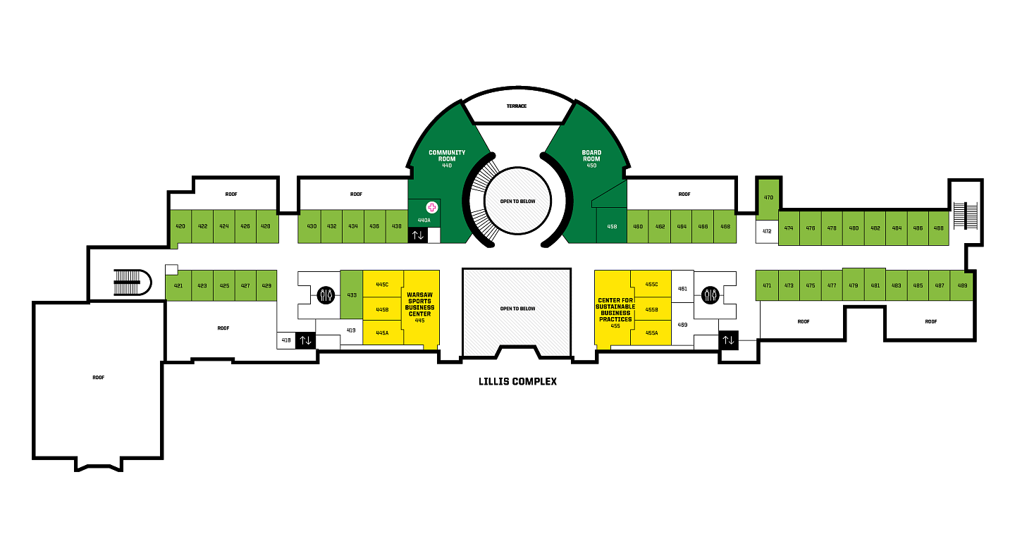 Level 4 map of the Lillis Business Complex