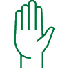Icon of a raised hand.