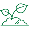 Icon of a plant sprouting out of a mound of dirt.