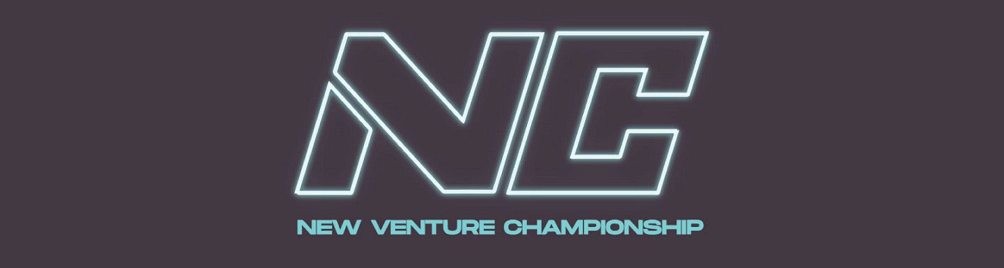 Illustration of New Venture Championship logo, which is a large NC with the V letter also part of the N. The entire logo is made to glow like a neon sign.