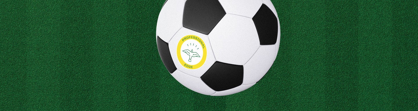 A soccer ball with the Professional Edge watermark