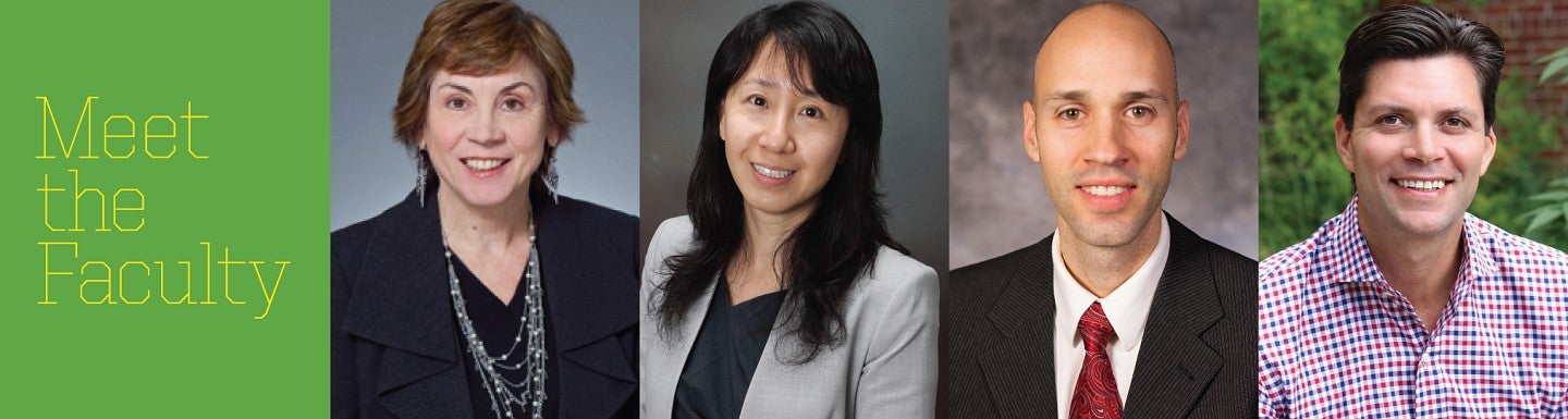 Image collage of four new Lundquist College faculty members