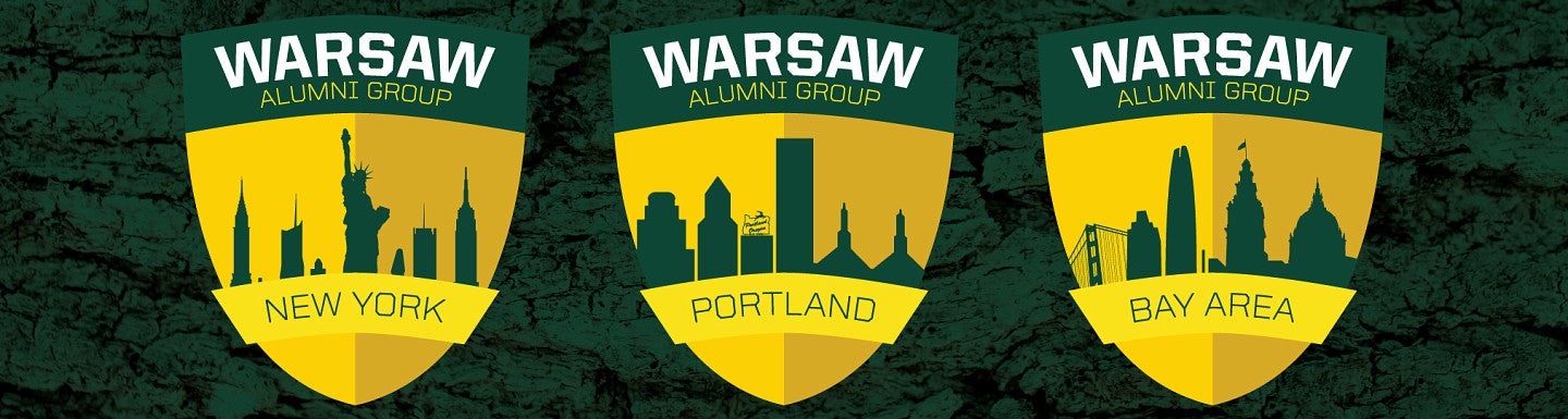 Seals of the three regional Warsaw Alumni Groups