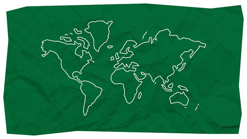 Icon of a world map.