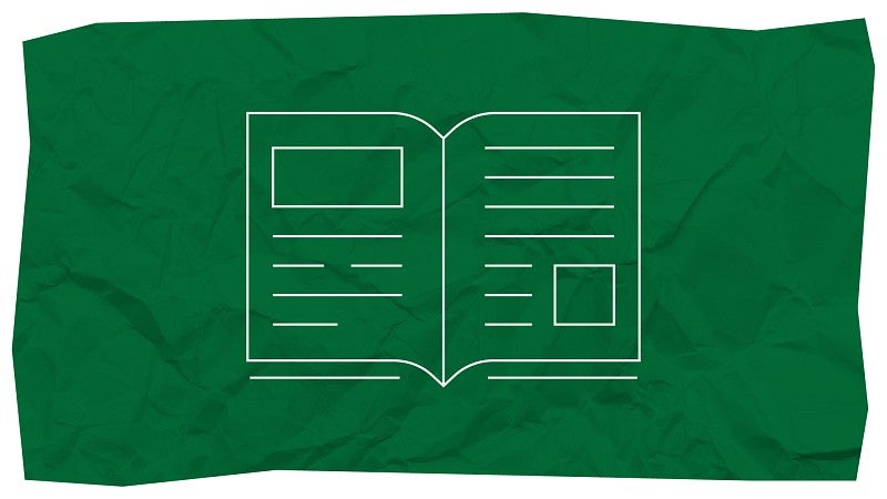 Icon of a magazine or research journal.