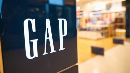 Photo of a Gap store sign, which was what the researchers studied, with part of a Gap store visible iin the background but blurred