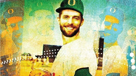 A collage-type image of Jeff Sorensen as a baseball player