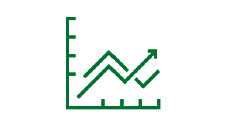 icons a graph showing two lines intersection with x and y axis visible