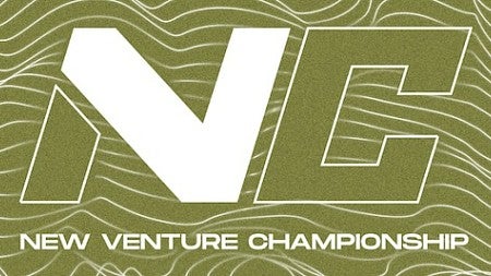 NVC logo on a light brown background with wavy lines
