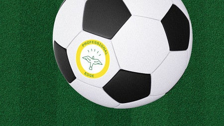 A soccer ball with the Professional Edge watermark