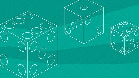 Illustration of dice against a turquoise background
