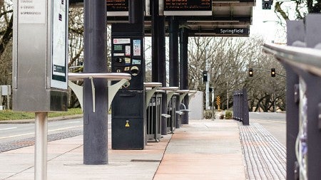 Photo of a bus station in Eugene, Oregon