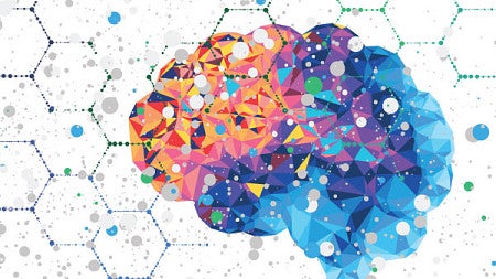 Colorful digital art of a human brain