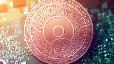 Digital illustration of a blockchain token