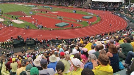 Photo of Hayward Field from stands