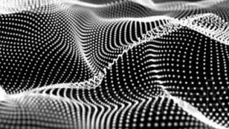Graphic of dots making waves