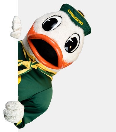 The University of Oregon mascot.