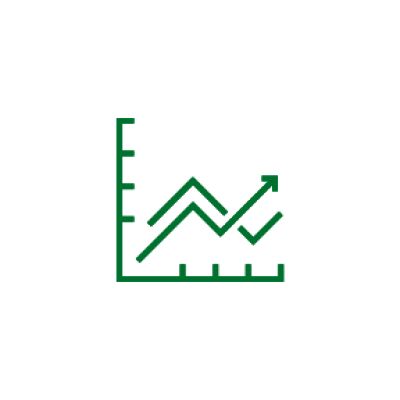 icons a graph showing two lines intersection with x and y axis visible