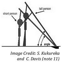 Image displaying difference between short and tall pole vaulters