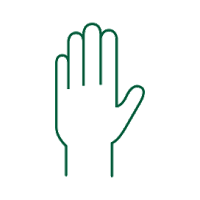 Icon of a raised hand